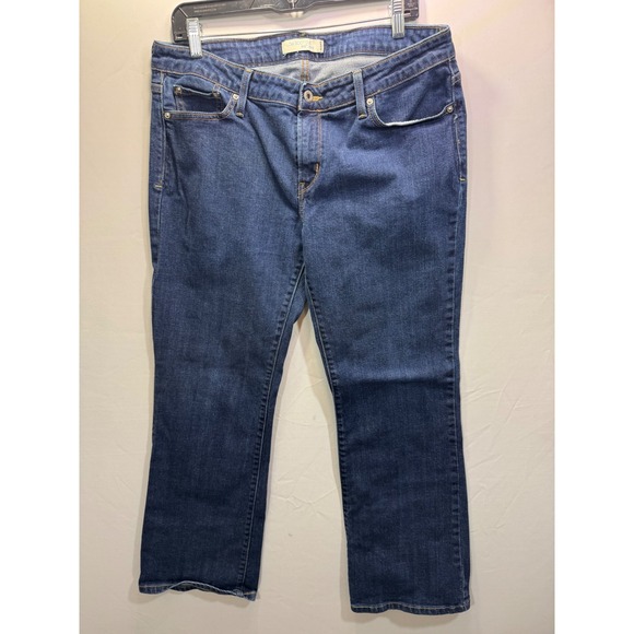 Levi's Denim - Levis 545 Low Boot Cut Jeans Womens 14 Medium Dark Wash Blue Flap Pocket Denim